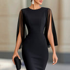 Octavia - Women's Split Sleeve Slim Fit Midi Dress 3