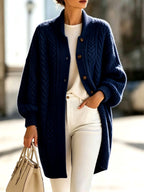 Opal - Women’s Chunky Knit Cardigan with Stand Collar 6