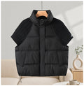 Paige - Women's Padded Vest with Cable-Knit Sleeves 1