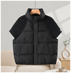 Paige - Women's Padded Vest with Cable-Knit Sleeves 1
