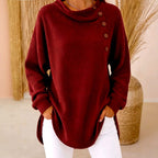 Patricia - Women's Waffle Cowl Neck Relaxed Sweater 4