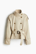 Priya - Women's Belted Double-Breasted Trench Jacket