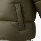 Quinley - Women's Cropped Hooded Puffer Jacket with Stand Collar