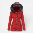 Quinley - Women's Puffer Jacket with Faux Fur-Lined Hood