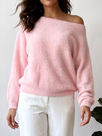 Rachel - Women's Wide-Neck Long Sleeve Knit Sweater 3