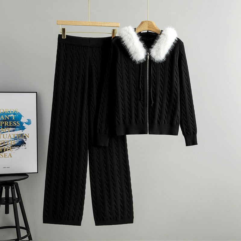 Reese - Women’s Hooded Knit Jacket and Trousers Set 3
