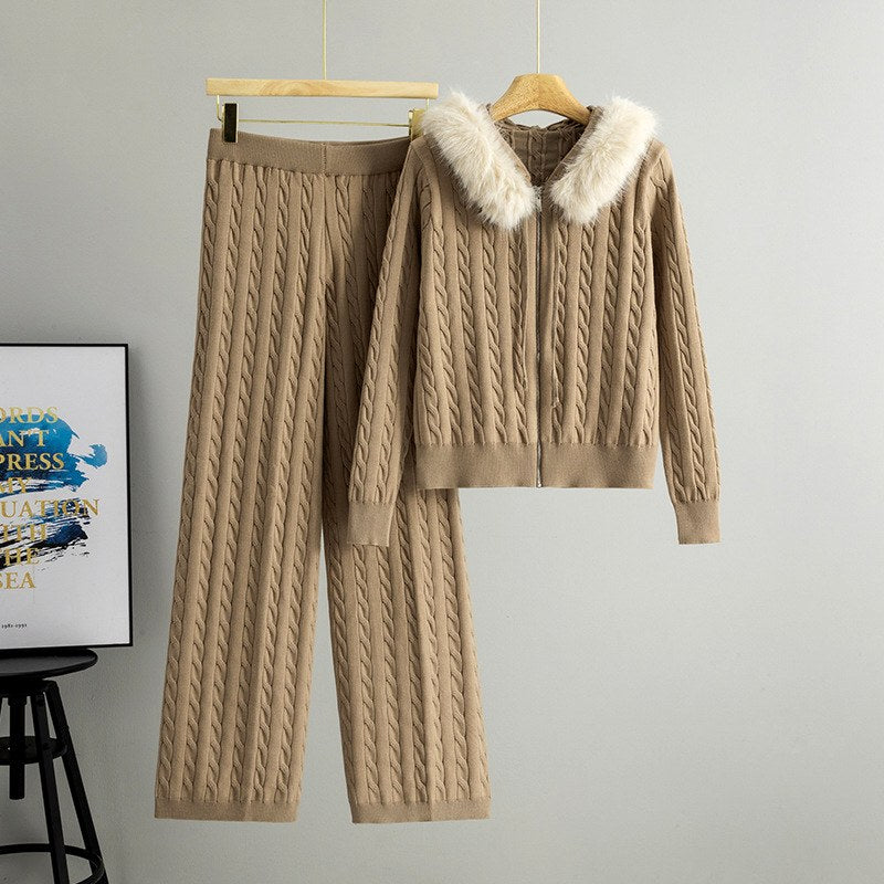 Reese - Women’s Hooded Knit Jacket and Trousers Set 4