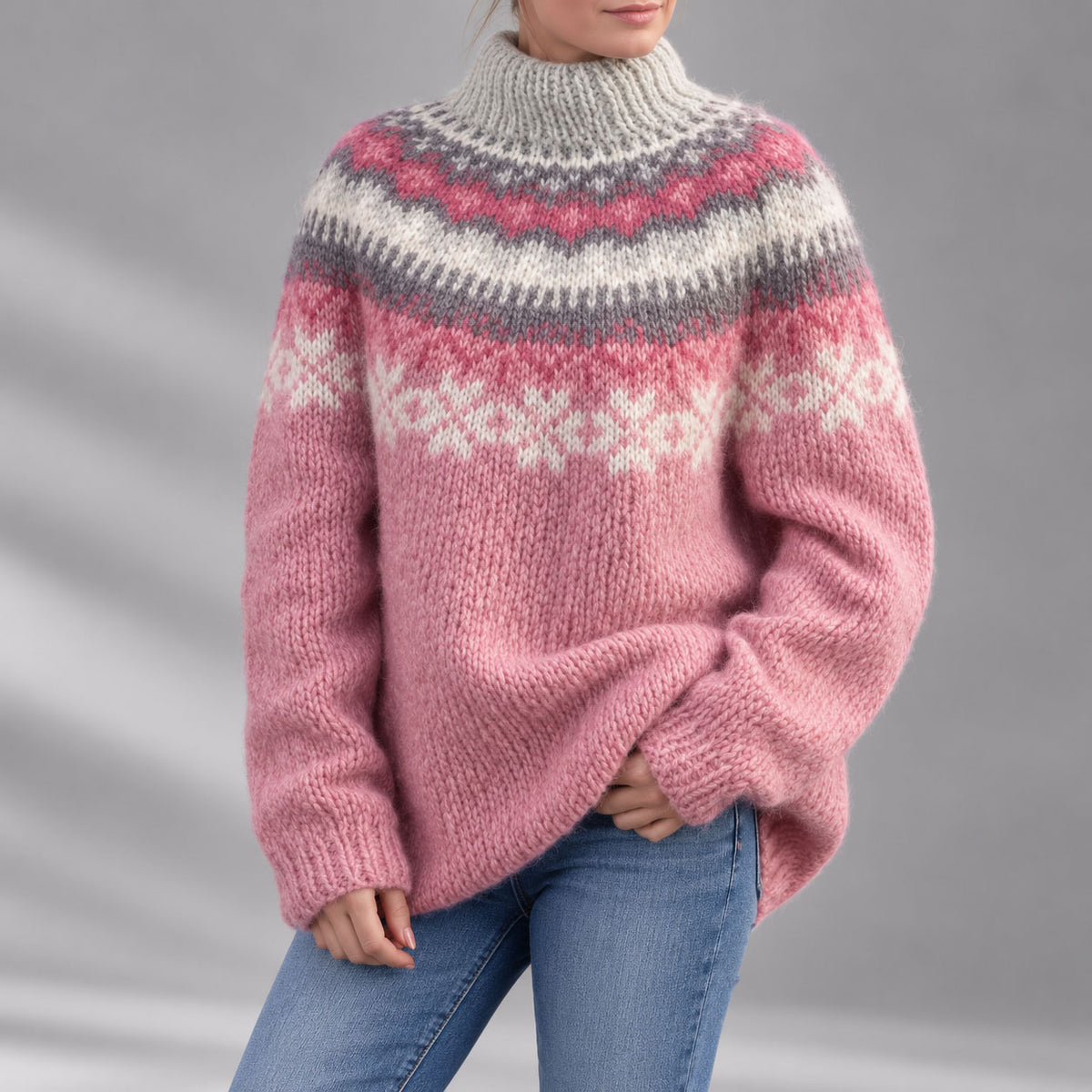Renata - Women's Nordic-Pattern Wool Sweater