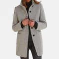 Rita - Women's Button-Front Wool Coat with Stand Collar