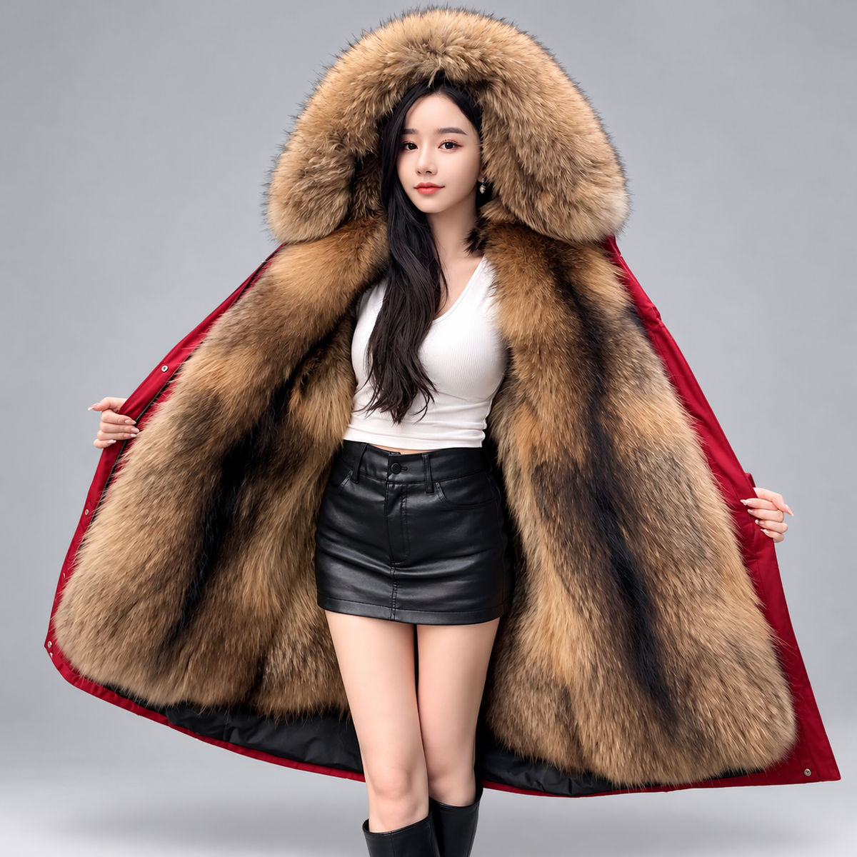 Romina - Women's Full-Length Faux Fur Lined Coat