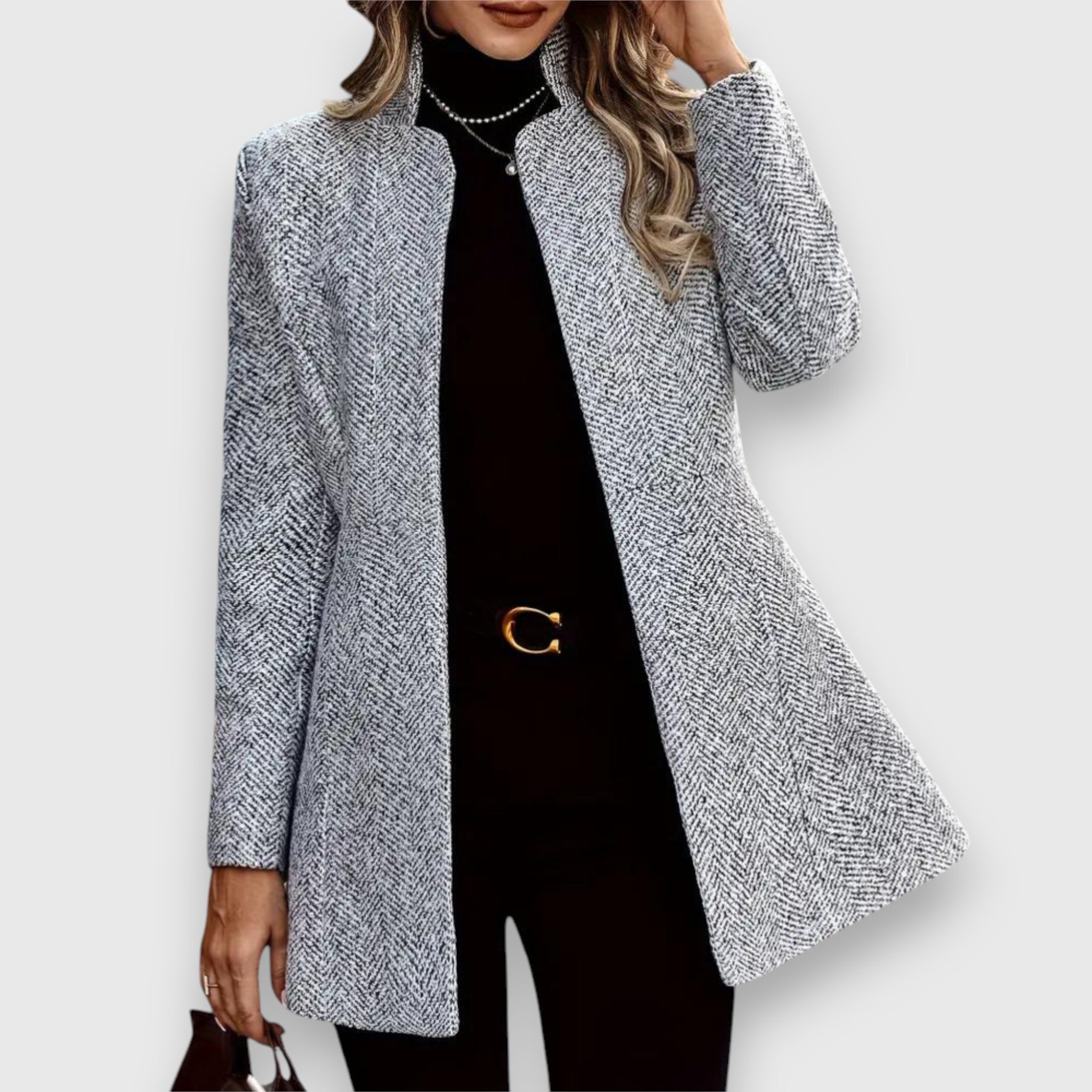 Rosanna - Women's Herringbone Longline Blazer