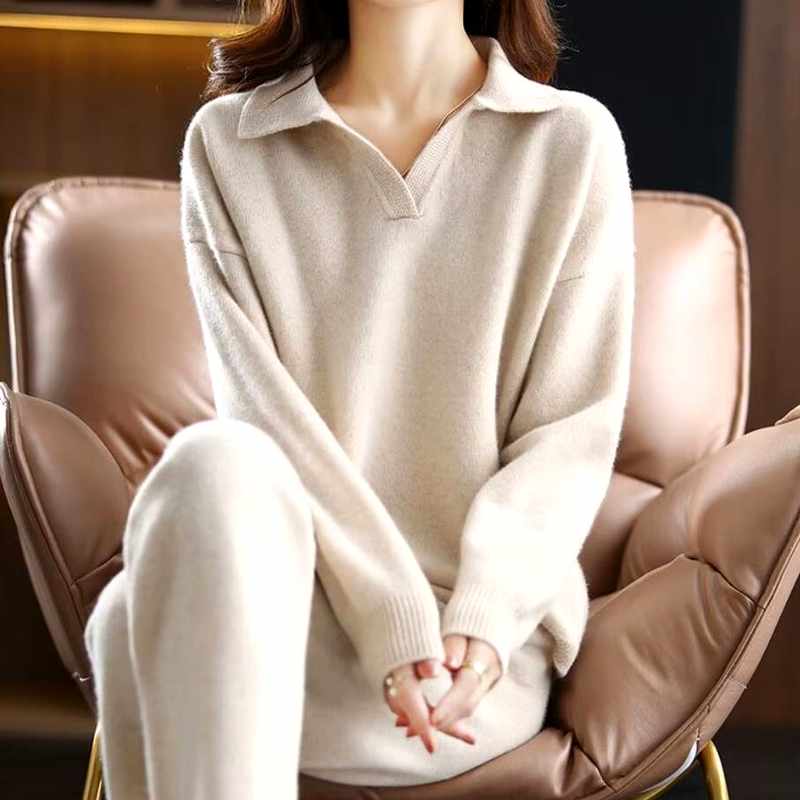 Rumi - Women's Cashmere Polo Knit Set