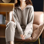 Rumi - Women's Cashmere Polo Knit Set