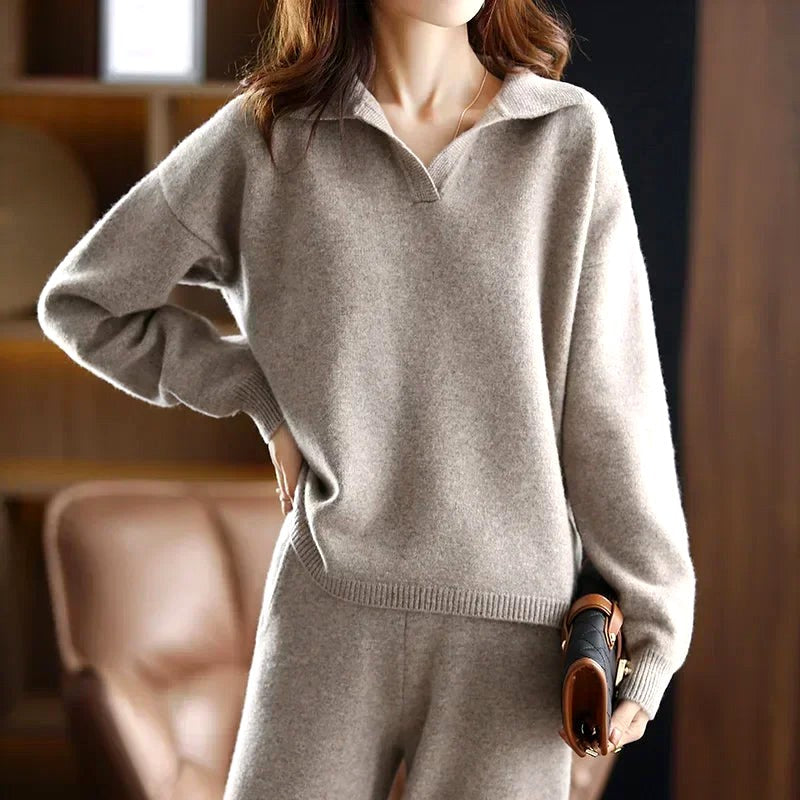 Rumi - Women's Cashmere Polo Knit Set