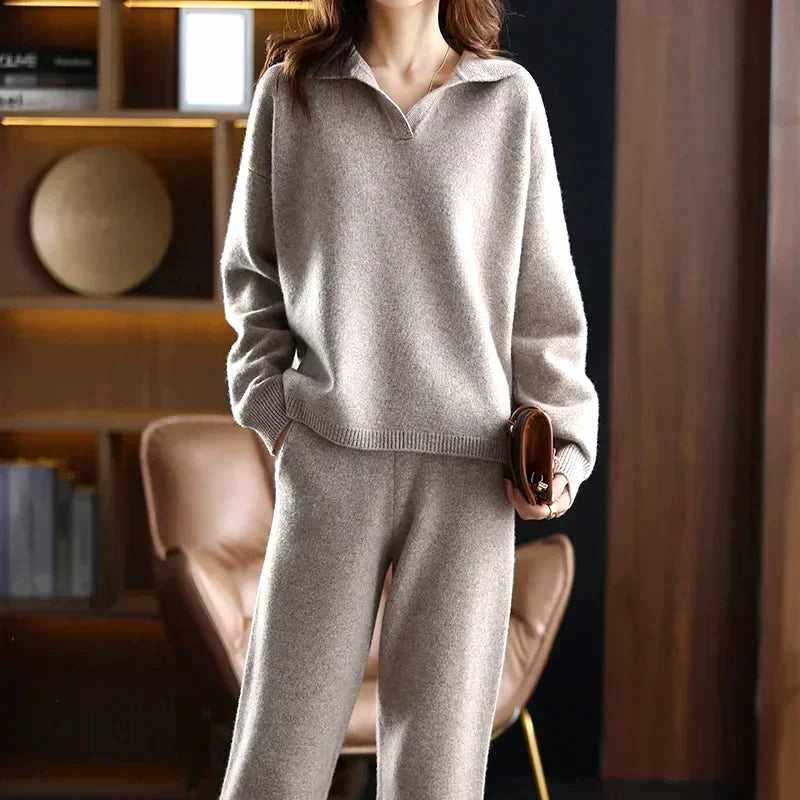 Rumi - Women's Cashmere Polo Knit Set