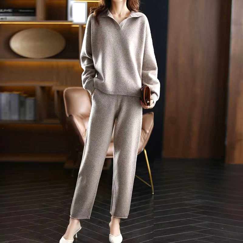 Rumi - Women's Cashmere Polo Knit Set