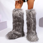Samantha - Women’s Faux Fur Knee-High Boots 3