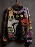 Sarah - Women's Spooky Patchwork Knit Sweater 19
