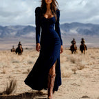 Savannah - Women's Western Long Sleeve Maxi Dress 3