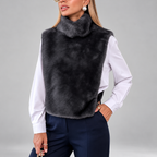 Selah - Women’s Faux Fur High Collar Vest