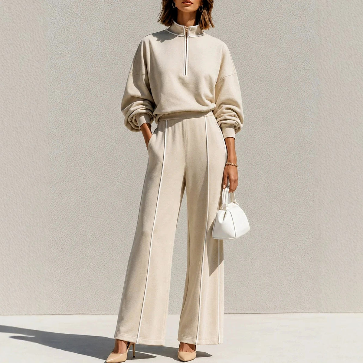 Shaira - Women's High-Neck Lounge Set with Side Pockets 1