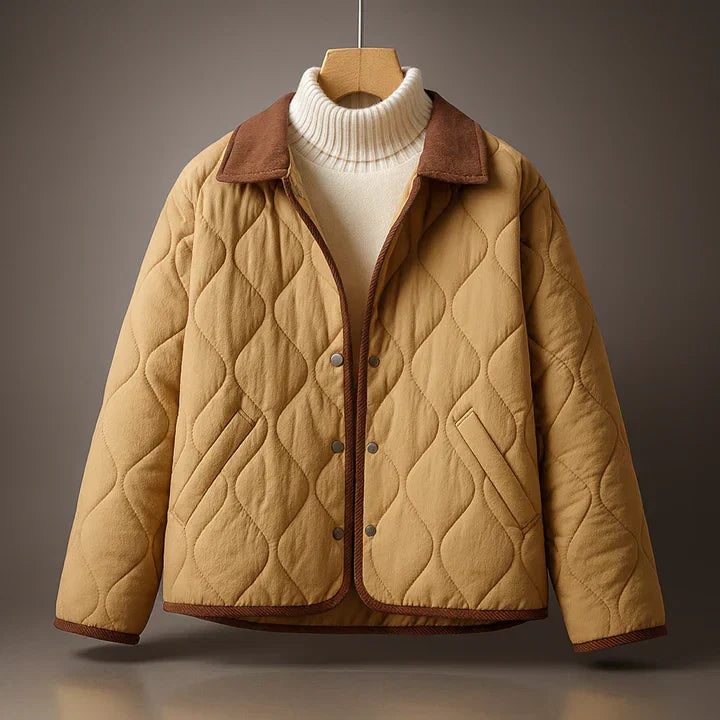 Sheena - Women's Diamond Quilted Button-Front Jacket
