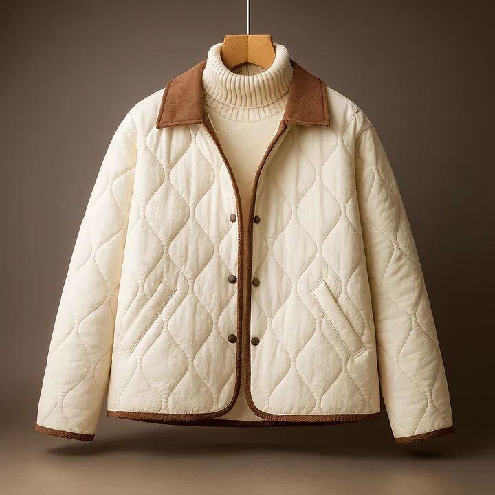 Sheena - Women's Diamond Quilted Button-Front Jacket
