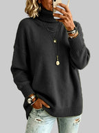 Shelby - Women’s Loose Knit High Neck Sweater  4