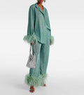Simone - Women’s Sparkle Loungewear Set with Plume Trim 2