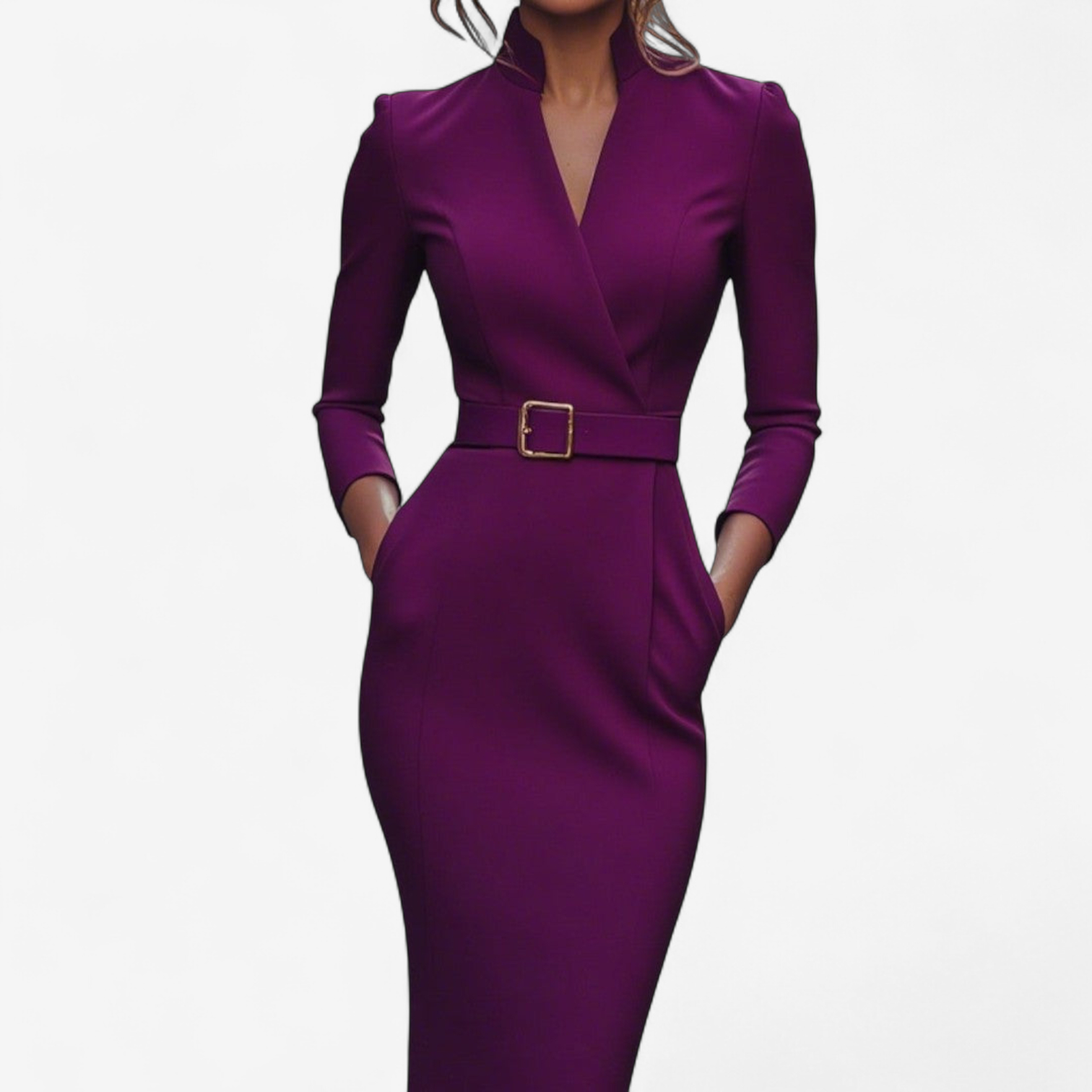 Skye - Women's Belted V-Neck Wrap Dress