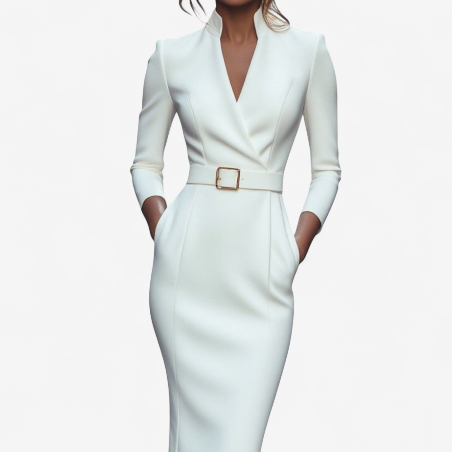 Skye - Women's Belted V-Neck Wrap Dress