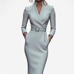 Skye - Women's Belted V-Neck Wrap Dress