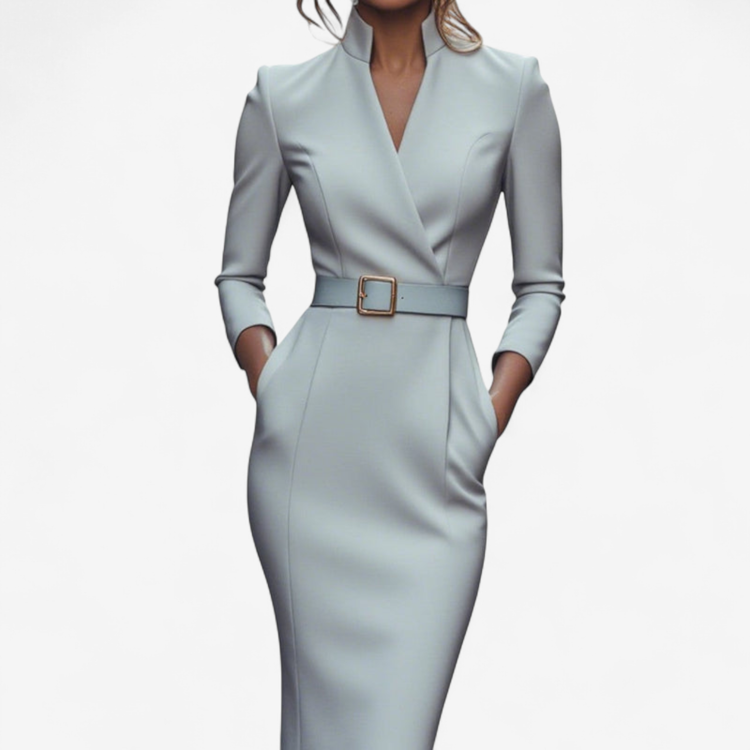 Skye - Women's Belted V-Neck Wrap Dress