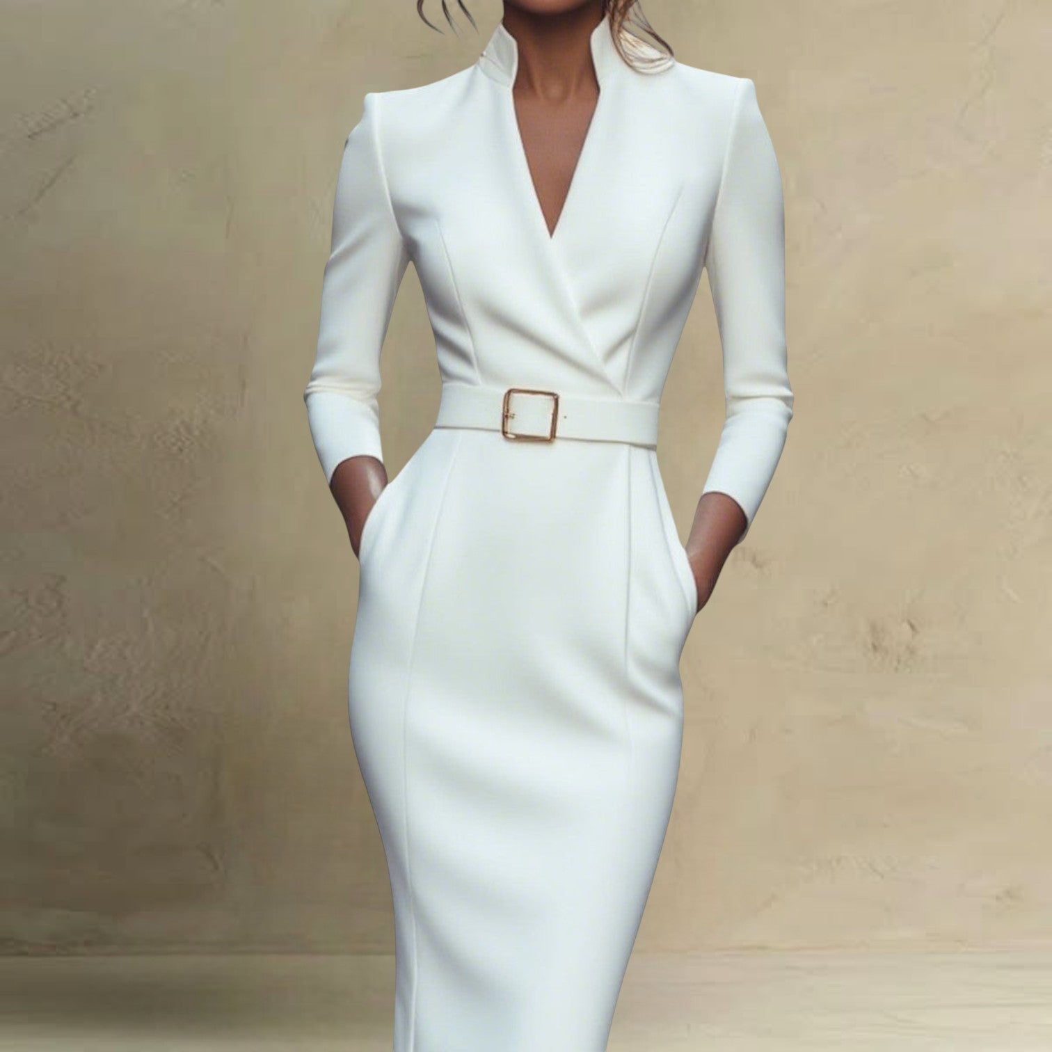 Skye - Women's Belted V-Neck Wrap Dress