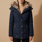 Sofia - Women's Puffer Jacket with Faux-Fur Lined Hood