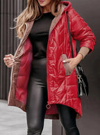 Sonia - Women's Quilted Long Parka with Drawstring Hem