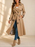 Soraya - Women's Double-Breasted Belted Trench Coat
