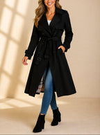 Soraya - Women's Double-Breasted Belted Trench Coat