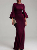 Sydney - Women's Round Neck Flare Sleeve Dress