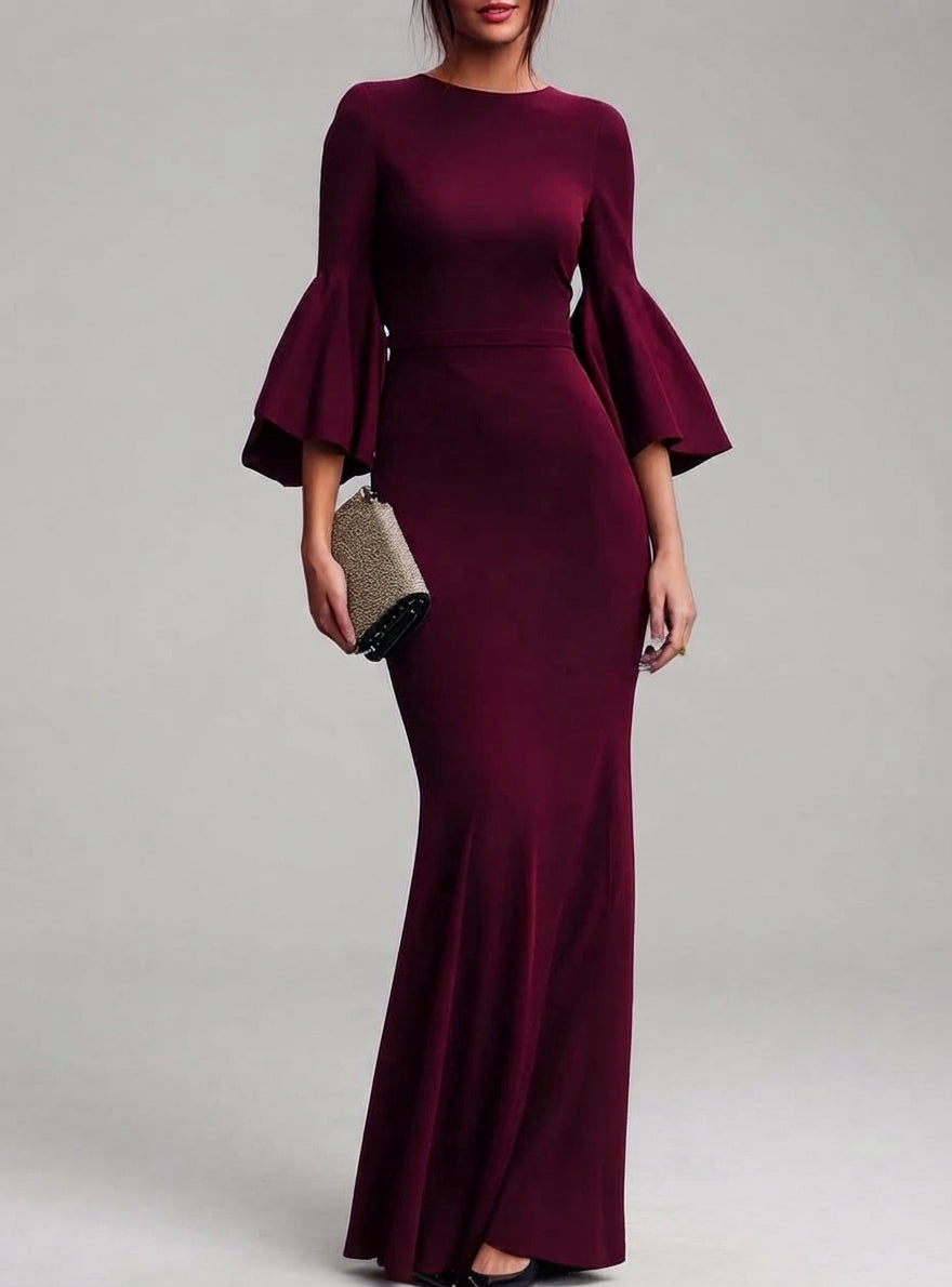 Sydney - Women's Round Neck Flare Sleeve Dress