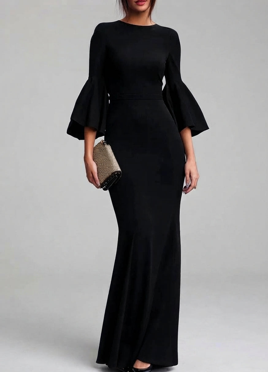 Sydney - Women's Round Neck Flare Sleeve Dress