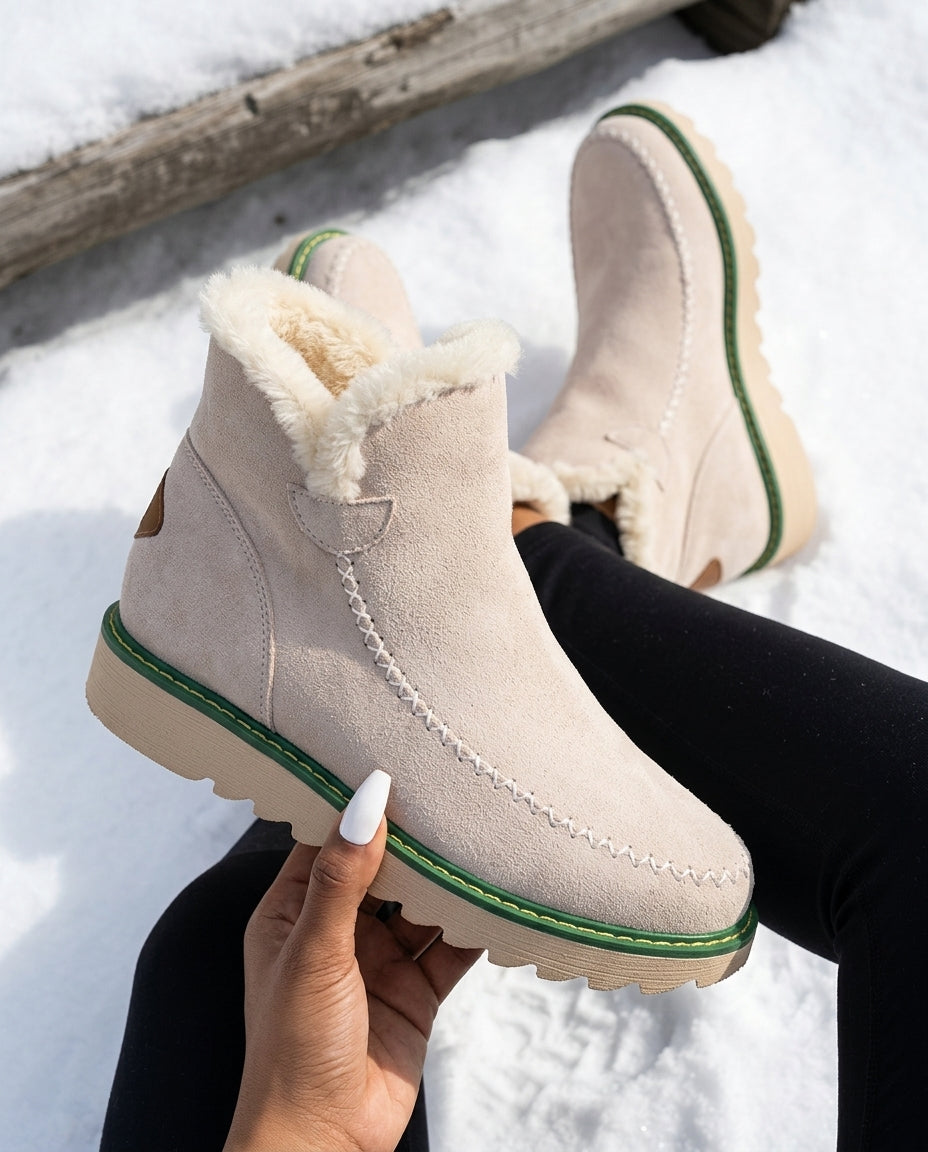 Sylvain - Women's Shearling-Cuff Platform Ankle Boots