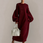 Tabitha - Women's Maxi Sweater Dress with Balloon Sleeves