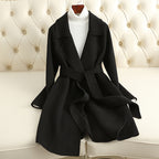 Tabitha - Women’s Belted Wrap Coat with Notched Lapel 1