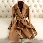 Tabitha - Women’s Belted Wrap Coat with Notched Lapel 3