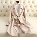 Tabitha - Women’s Belted Wrap Coat with Notched Lapel 4