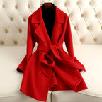 Tabitha - Women’s Belted Wrap Coat with Notched Lapel 5