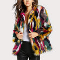 Tamsin - Women's Patchwork Faux Fur Open-Front Jacket