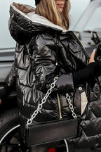 Tessa - Women's Long Quilted Puffer Jacket with Hood