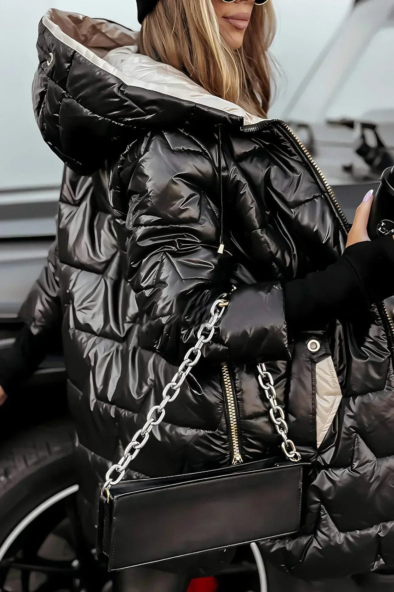 Tessa - Women's Long Quilted Puffer Jacket with Hood